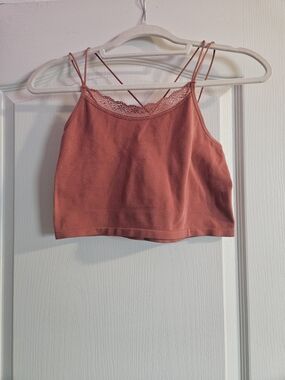 3 For $15 🎊 Aeropostale Lace-Trim Cami Crop Top - Dusty Rose